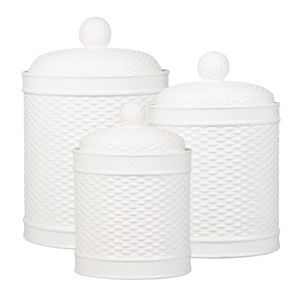 Fiddle + Fern - set of 3 ceramics canisters.